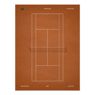 Poster Court de tennis en terre battue de Roland-Garros