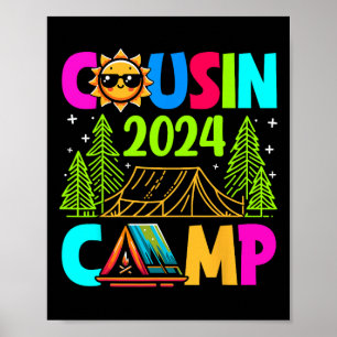 Poster Cousin Camp 2024 Vacances en famille Camping été C