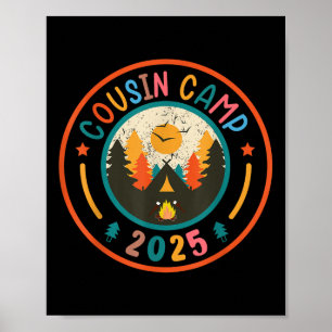 Poster Cousin Camp 2025 Famille Réunion Camping Aventure