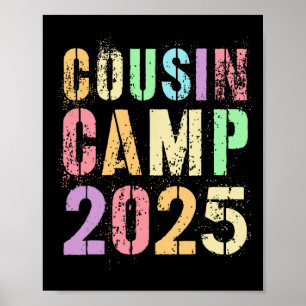 Poster Cousin Camp 2025 Vacances en famille Camping été C