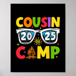 Poster Cousin Camp 2025 Vacances familiales Camping d'été