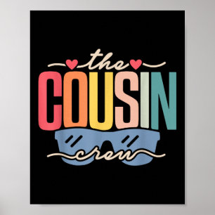 Poster Cousin Crew 2025 Famille Réunion Famille Vacances