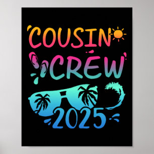 Poster Cousin Crew 2025 Pour Vacances D'Été Famille