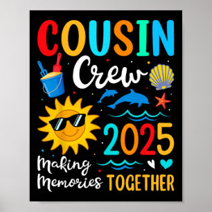 Poster Cousin Crew 2025 Summer Vacation Beach Voyage en f