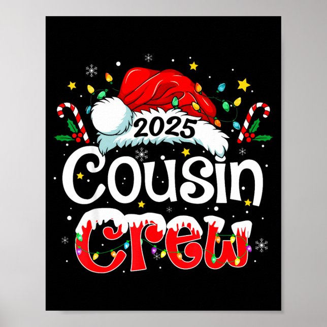 Poster Cousin Crew Christmas Xmas Lights Family Matching  (Devant)