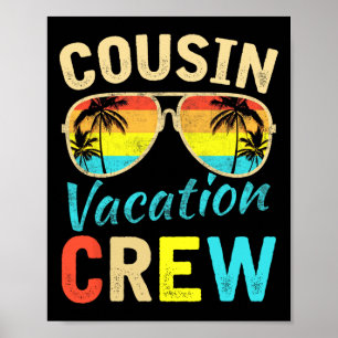 Poster Cousin Crew Famille Vacances Été Plage de vacances