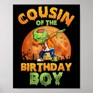 Poster Cousin De L'Anniversaire Garçon Zombie Maman Hallo