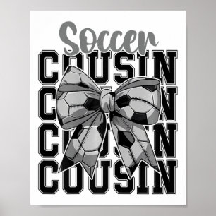 Poster Cousine de foot Coquette Bow Plus grand fan Amoure