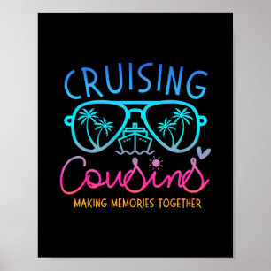 Poster Cousins en croisière créant des souvenirs ensemble