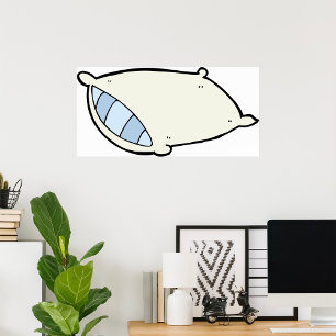Poster Coussin de dessin animé avec géant