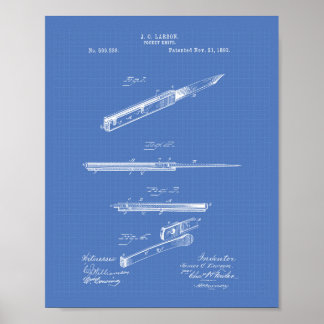 Poster Couteau de poche 1893 Plan directeur de l'art des 