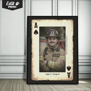 Poster Coutume de cadeau Firefighter Art mur, l'as des pi