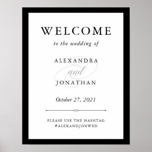 Poster Couture élégante Accueil Mariage noir et blanc