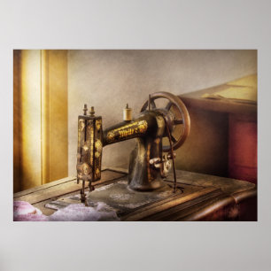 Poster Couture - Une machine à coudre noire et blanche