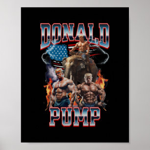 Poster Couvercle de pompe de gym de Donald Pump Trump