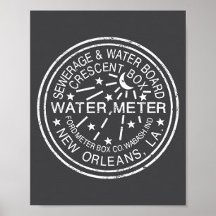 Poster Couvercle de regard de La Nouvelle-Orléans Eau vin