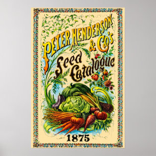 Poster Couverture de catalogue de graines de l'ère victor