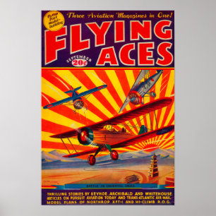 Poster Couverture de magazine d'as de vol