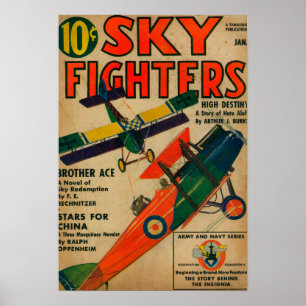 Poster Couverture de magazine de combattants de ciel