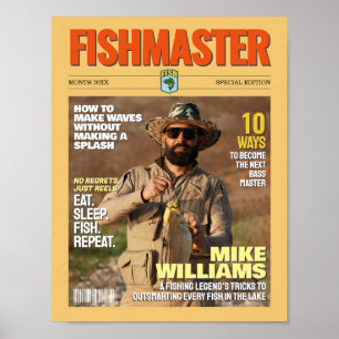 Poster Couverture de magazine de pêche personnalisée, cad