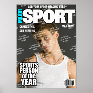 Poster Couverture de magazine de sport personnalisée