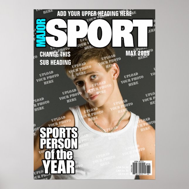 Poster Couverture de magazine de sport personnalisée (Devant)