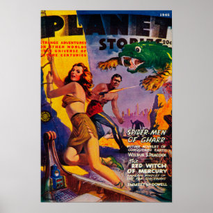 Poster Couverture de magazine d'histoires de planète 5