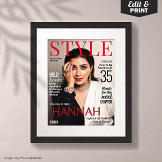 Poster Couverture de magazine personnalisée pour son affi