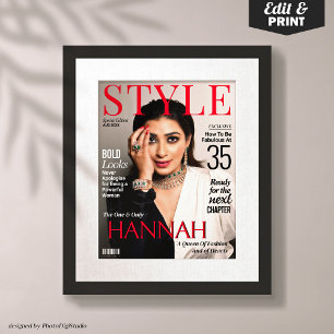 Poster Couverture de magazine personnalisée pour son anni