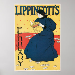 Poster Couverture de magazine vintage de Nouveau d'art