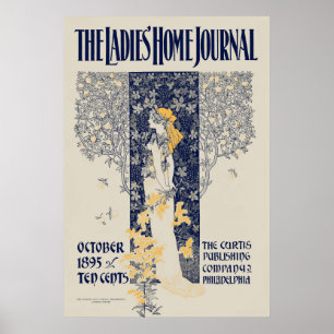 Poster Couverture de magazine vintage de Nouveau d'art à
