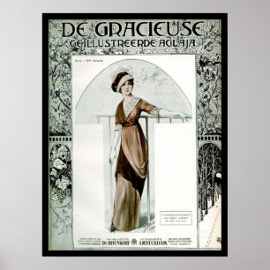 Poster Couverture de revue de mode de Français du cru