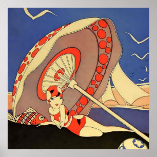 Poster Couverture du magazine «Bathing Beauty» par J Carl