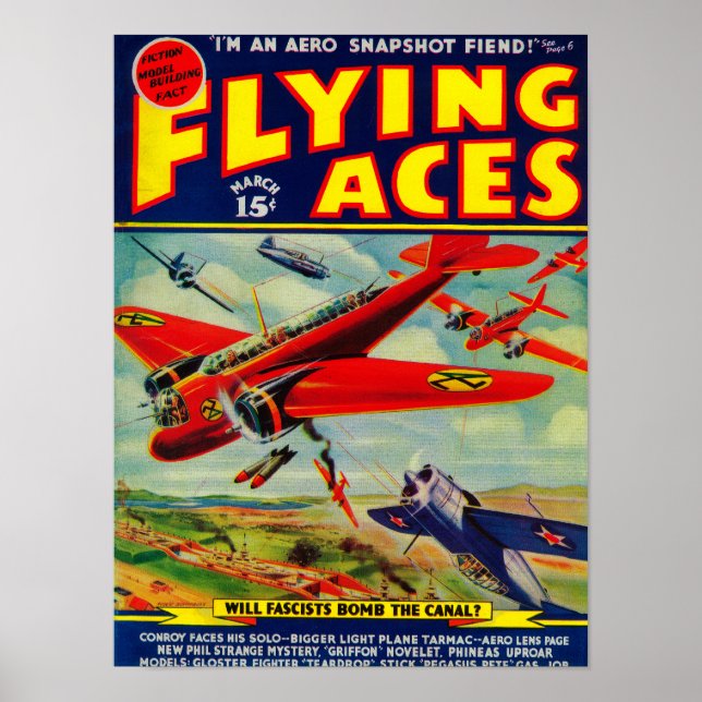 Poster Couverture du magazine Flying Aces 4 (Devant)
