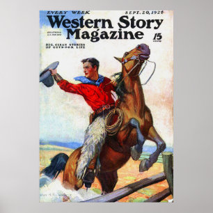 Poster Couverture du magazine Western Story 1924