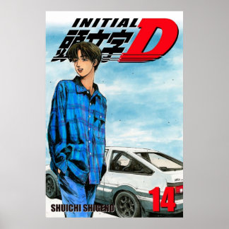 Poster Couverture initiale D Takumi Fujiwara Manga