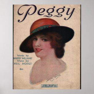 Poster Couverture musicale 1909 "PEGGY"