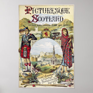 Poster Couverture pittoresque de livret de l'Ecosse