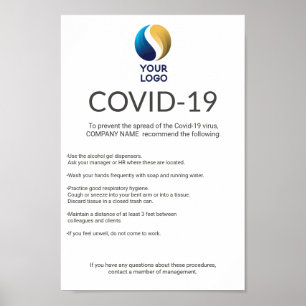 Poster Covid-19 Ajouter Votre Logo Avis Personnel Profess