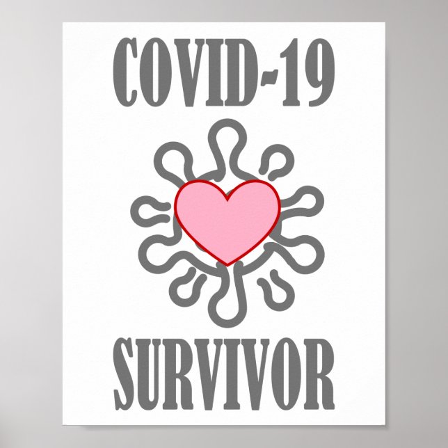 Poster COVID-19 Survivant Corona virus J'ai survécu (Devant)