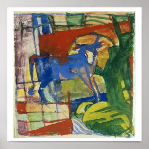 Poster Cow bleue, 1914 (tempera sur le papier)