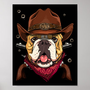 Poster Cowboy American Bulldog Country Music Rodéo Howdy