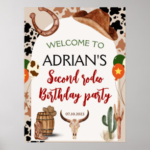 Poster Cowboy Anniversaire 2e Rodéo Anniversaire
