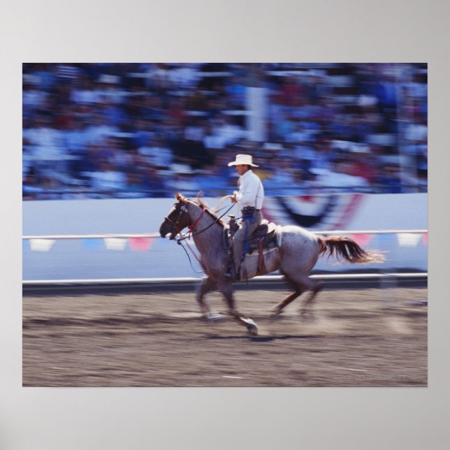 Poster Cowboy au Rodeo (Devant)