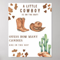 Cowboy baby shower Devine combien de bonbons