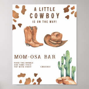 Poster Cowboy baby shower Momosa bar
