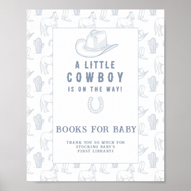 Poster Cowboy baby showers pour bébé (Devant)