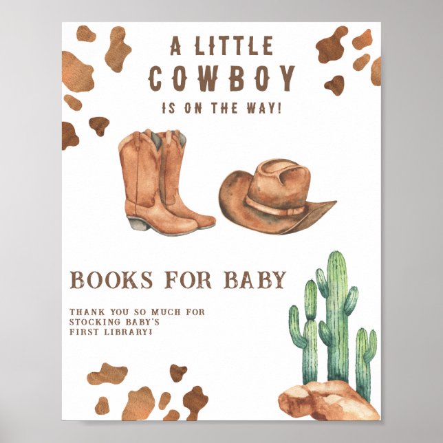 Poster Cowboy baby showers pour bébé (Devant)