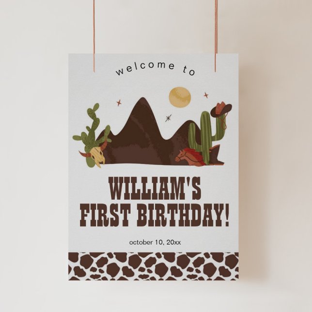 Poster Cowboy Birthday ou Baby Shower Welcome Sign (Créateur téléchargé)
