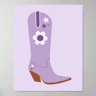 Poster Cowboy Boot 03 Purple